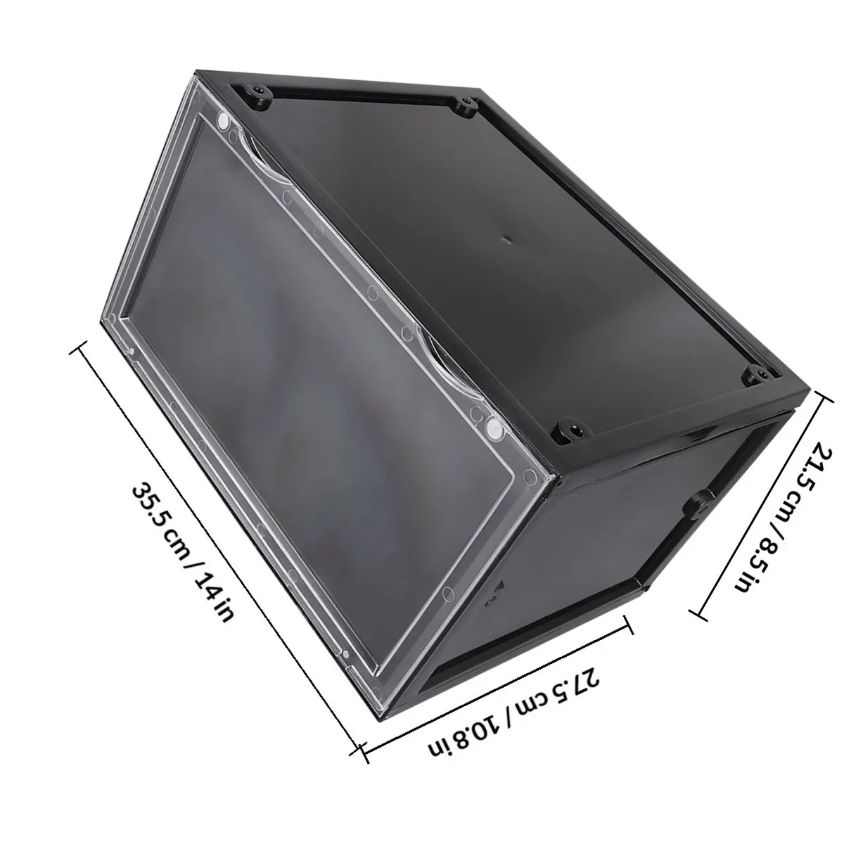 1pc Foldable Dust-Proof Shoe Box Pp Material Transparent Side Cover Magnetic Closure Storage Organizer For High Heels Boots