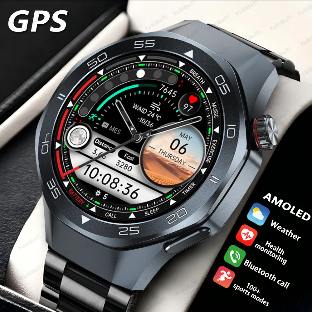 

2025 New Huawei GT5 Pro Smart Watch Men HD AMOLED Screen GPS Motion trajectory HeartRate Bluetooth Call 1.53" SmartWatch IP68
