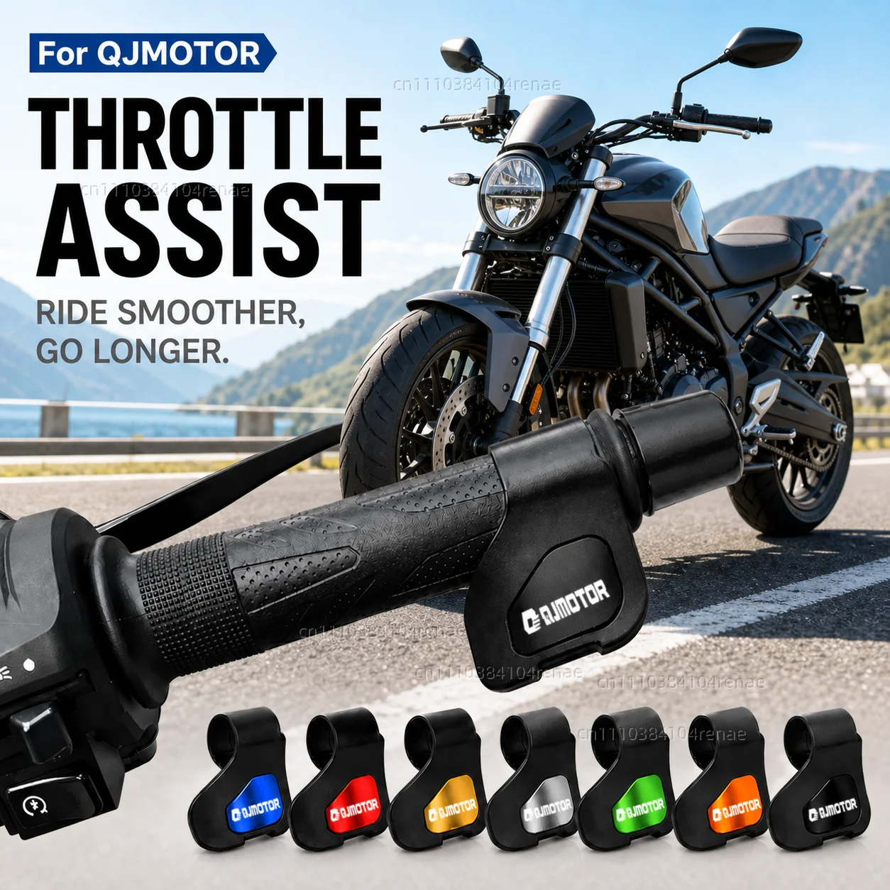 Für QJMOTOR SRT SRV SRK 300 350 400 500 700 800 RR S SX SVT 800X 800SX Motorrad Gasgriff-Assistent Clip Kraftsparender CNC Neu