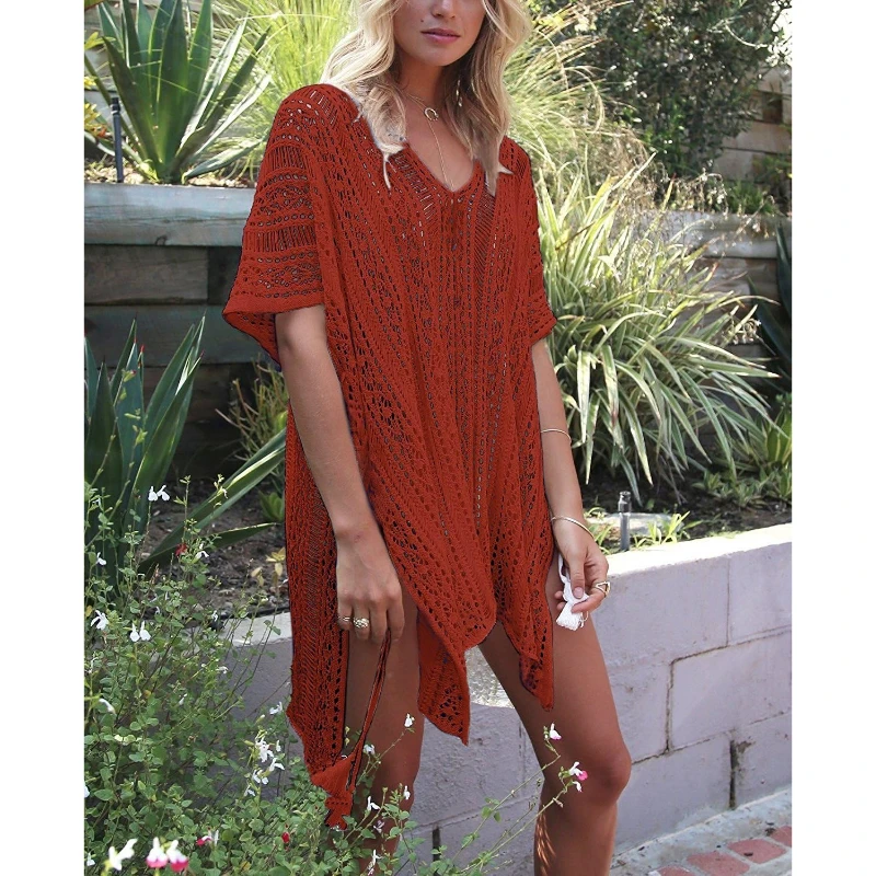 Damen-Sommer-Badeanzug, Bikini, 2023, Strandbadebekleidung, gehäkelt, vertuschen