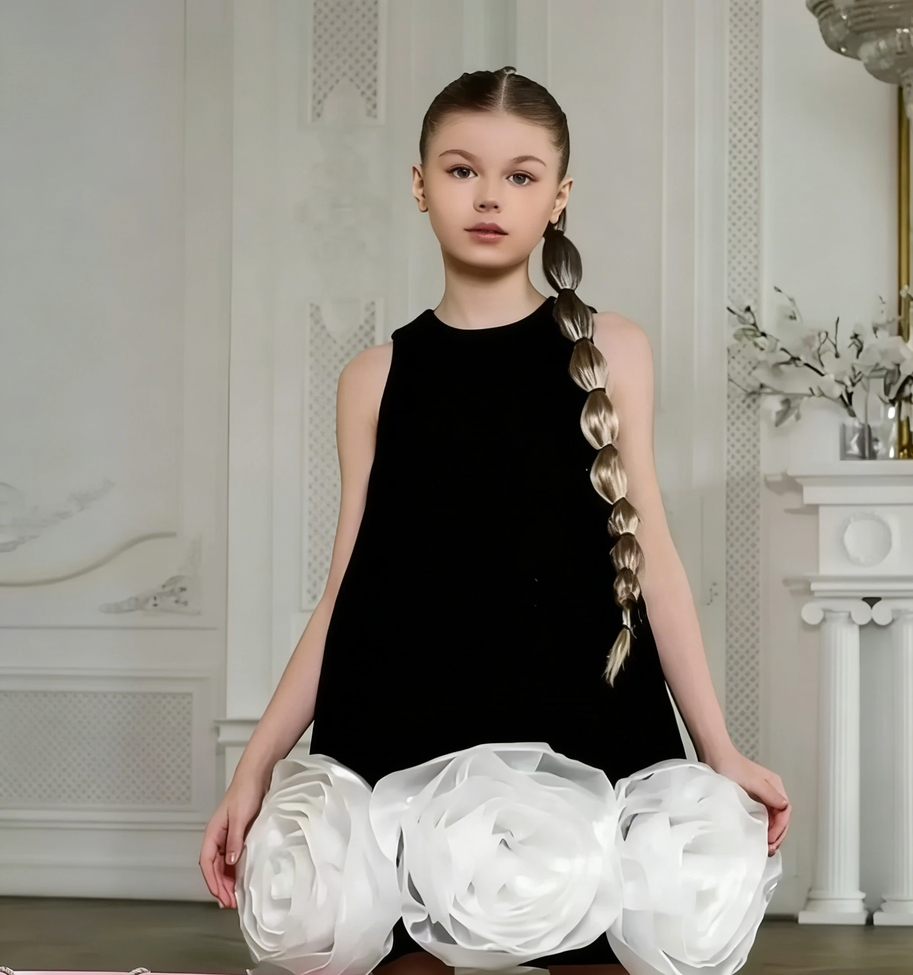 

Sleeveless High-end Girls Dance Dress Children New Large Flower Vest Fashion Princess Dress 2025 New