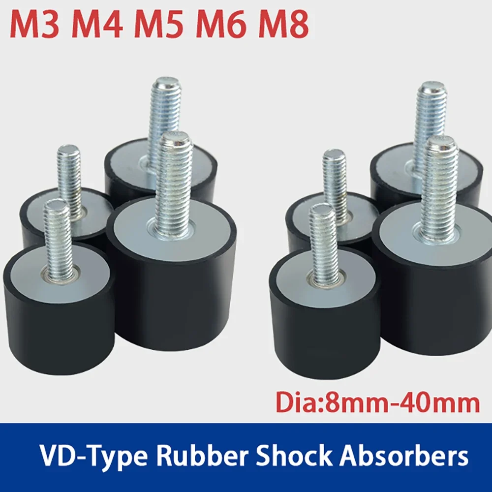 1/2/4/8Pcs VD-Type Shock Absorbers Male-Internal Thread Crash Pad Rubber Dia 8mm-40mm Silent Mount VD-Type M3 M4 M5 M6 M8