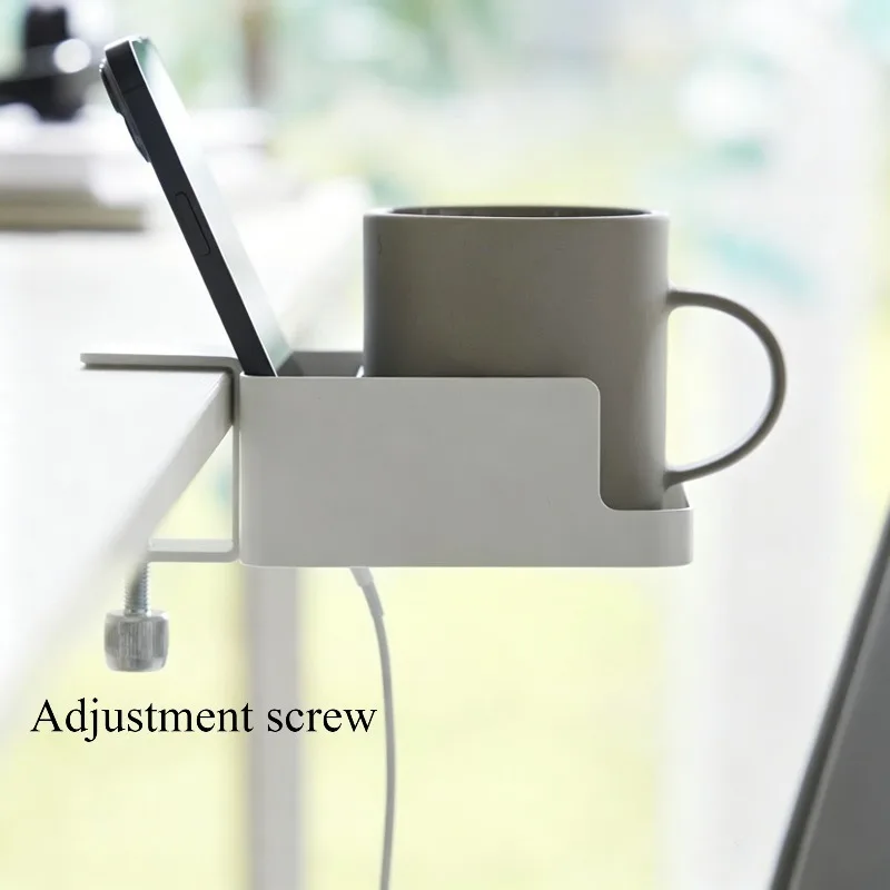 Picture 4: Mid Air Desktop Cup Holder Adjustable Movable Multifunctional Cup Holders Clip on Save Space Phone Holders Storage Shelves