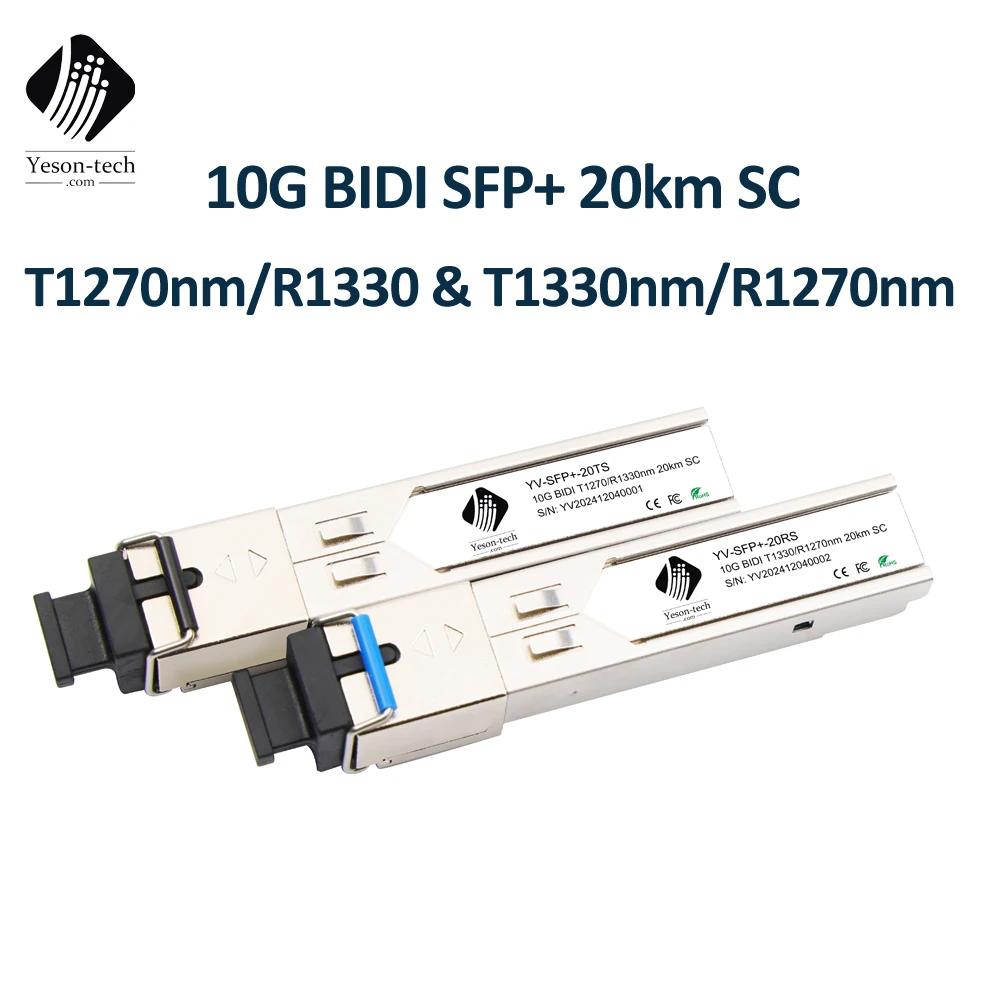 sfp 10gb bidi Module Transceiver SFP+ BIDI 10KM,20km,40km,60km,70KM,80KM,100KM SC T1270/R1330nm Compatible Cisco Mikrotik Ect..