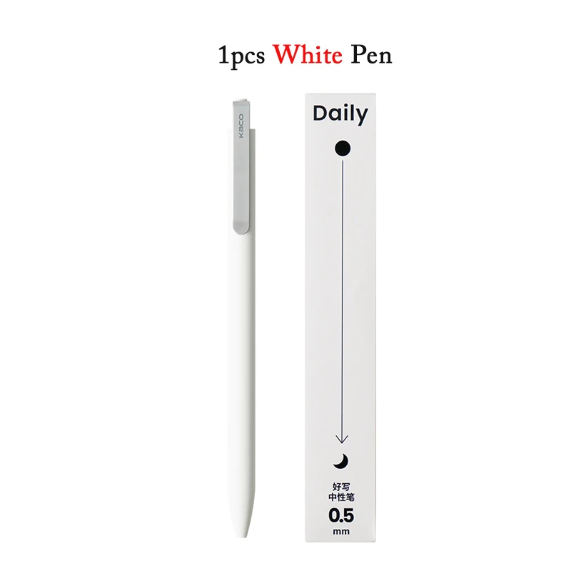 Pensos de gel de kaco Presione Papelera de lápiz Pen de metal Clip de metal 0.5 mm Tinta negra secado a gran capacidad de 800 m Escritura suave