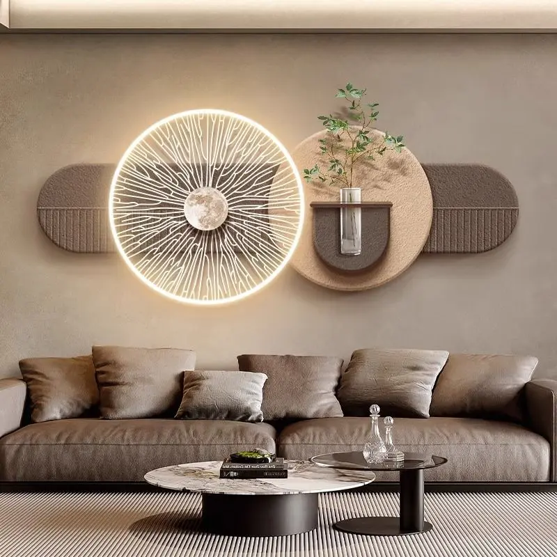Hydroponic Green Plants Living Room Decoration Paintings, New Light Luxury Sofa Background Wall Paintings, High-End Sandstone