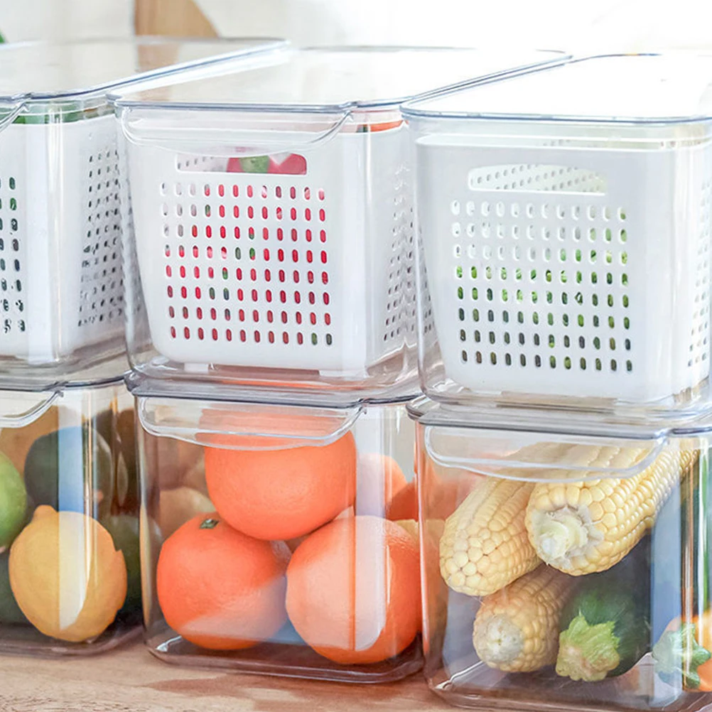 

Multi purpose Food Storage Box White Color ABS Material Compact Size Container Vegetable ganizer Preservation Box