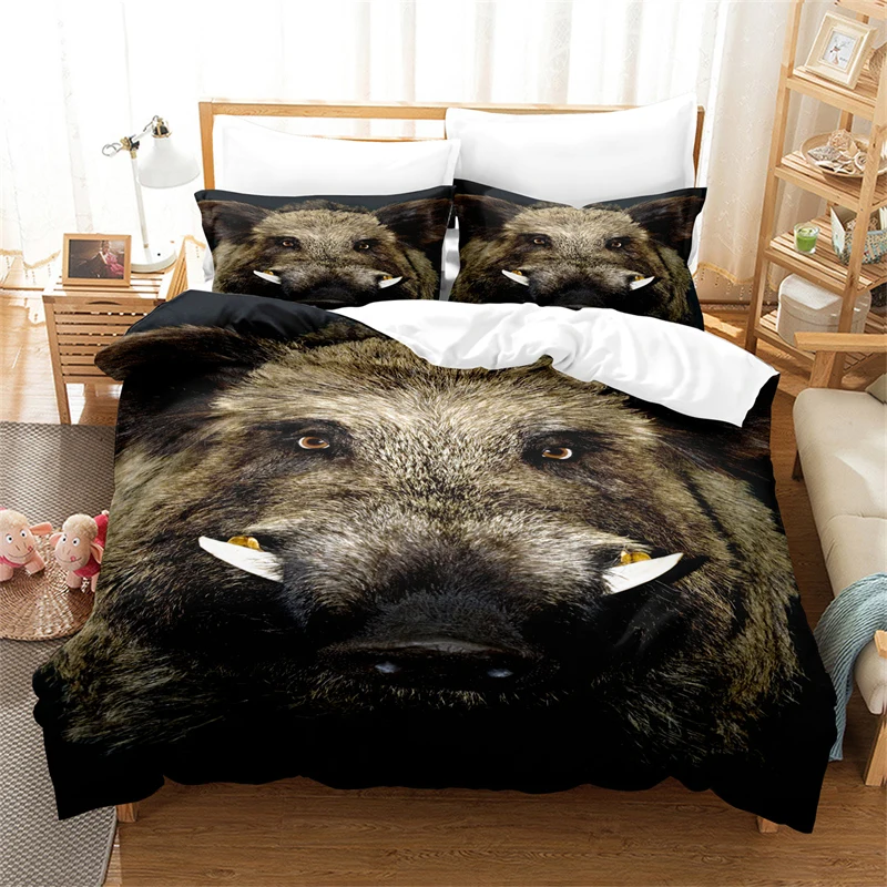 Wild Boar Design Bedding Set Duvet Cover Set 3d Bedding Digital Printing Bed Linen Queen Size Bedding Set Fashion Design