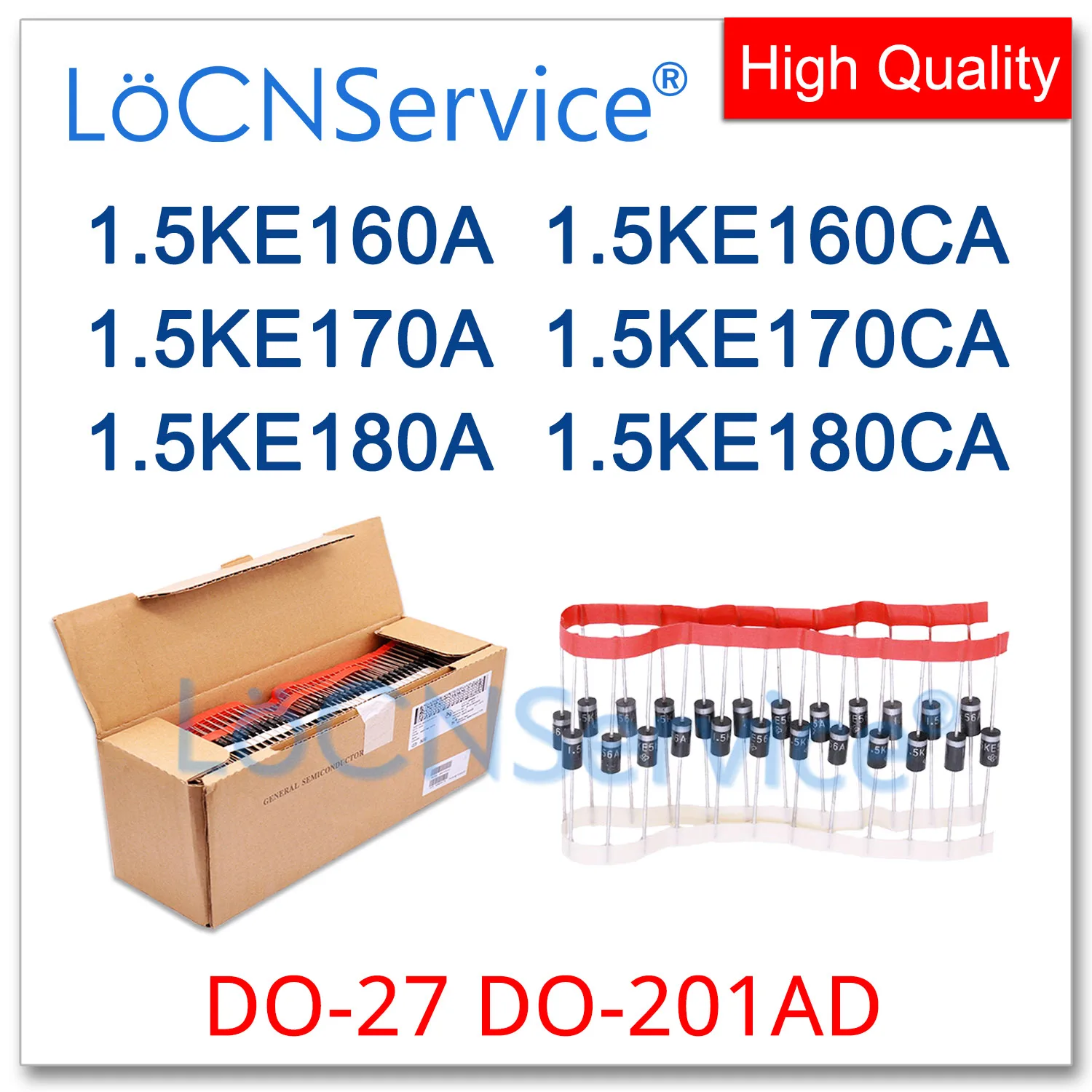 

LoCNService 300PCS 1000PCS 1.5KE160A 1.5KE160CA 1.5KE170A 1.5KE170CA 1.5KE180A 1.5KE180CA DO-201AD UNI BI DIP High quality 1.5KE