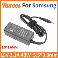 40W 19V 2.1A 5.5*3.0mm Laptop AC Adapter Charger For Samsung Sense 630 pro 680 850 N145 N110 N102S X05 Notebook Power Supply