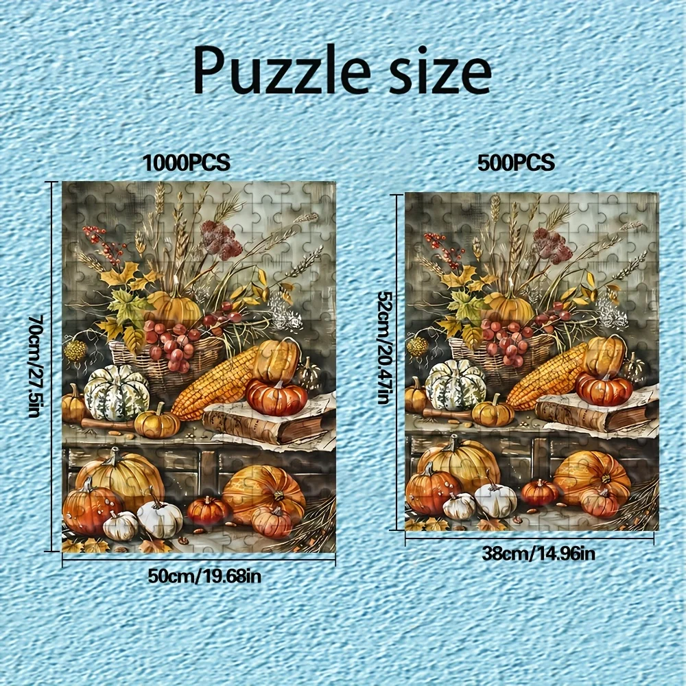 500/1000pcs Adult Puzzle | High-Quality, Stress-Relieving Fun Family Game, Ideal for Birthdays, Christmas, Halloween, and Gift