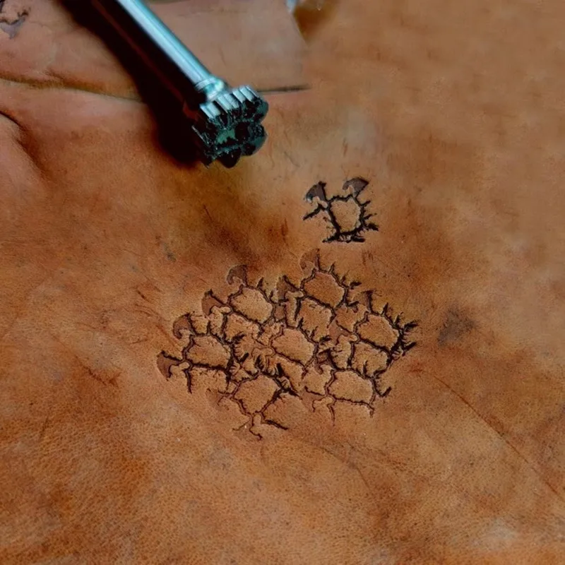 

304 Steel Rock Texture Stamp 1.4x1.3cm, Jewelry Leather Engraving Die, For Silver Copper DIY Leather Craft Punch Tool