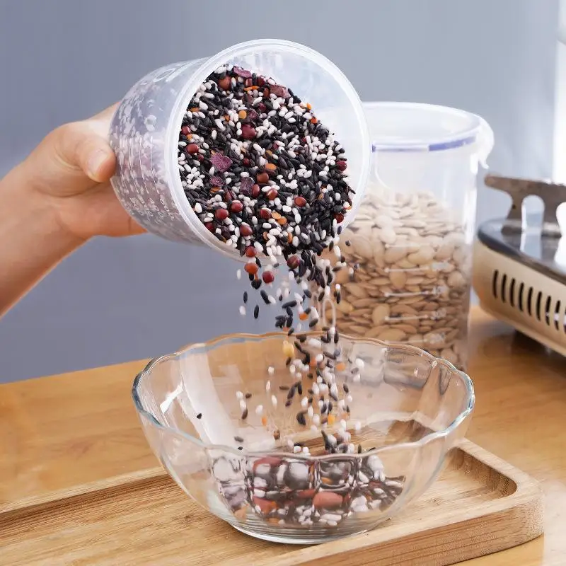 Sealed Storage Box Transparent Kitchen Food Grain Organizer Storage Tank Plastic Large Capacity Moisture-proof Sealed Jars
