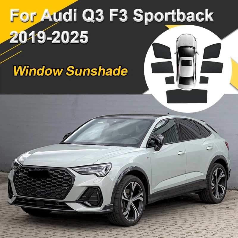 Car Sun Shades For Audi Q3 F3 Sportback 2019-2025 Sunshades Magnetic Heat insulation Window Curtain Mesh Visor Auto Accessories