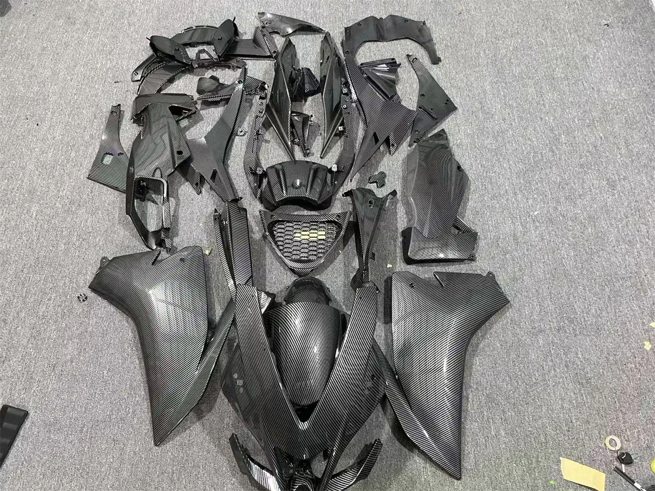 Injection Mold New ABS Full Fairings Kit Fit for RS4 50 125 2012 2013 2014 2015 12 13 14 15 Bodywork Set Carbon fiber appearance