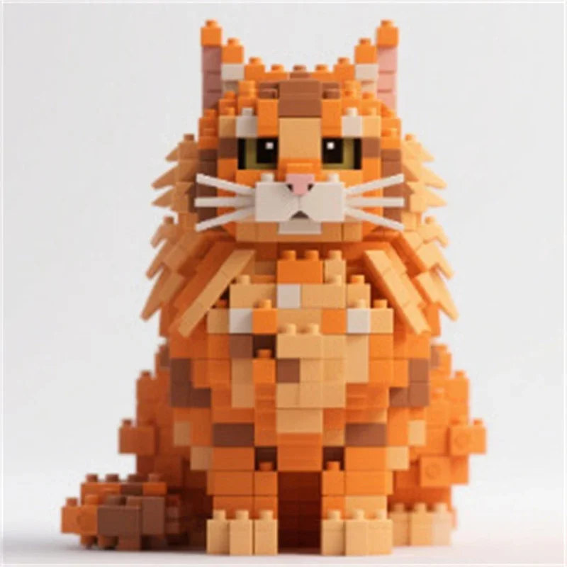 かわいいラグドールペルシャ猫のビルディングブロック、猫好きのためのコレクタブルコンパニオンモデル、家の装飾、誕生日やクリスマスのギフトに