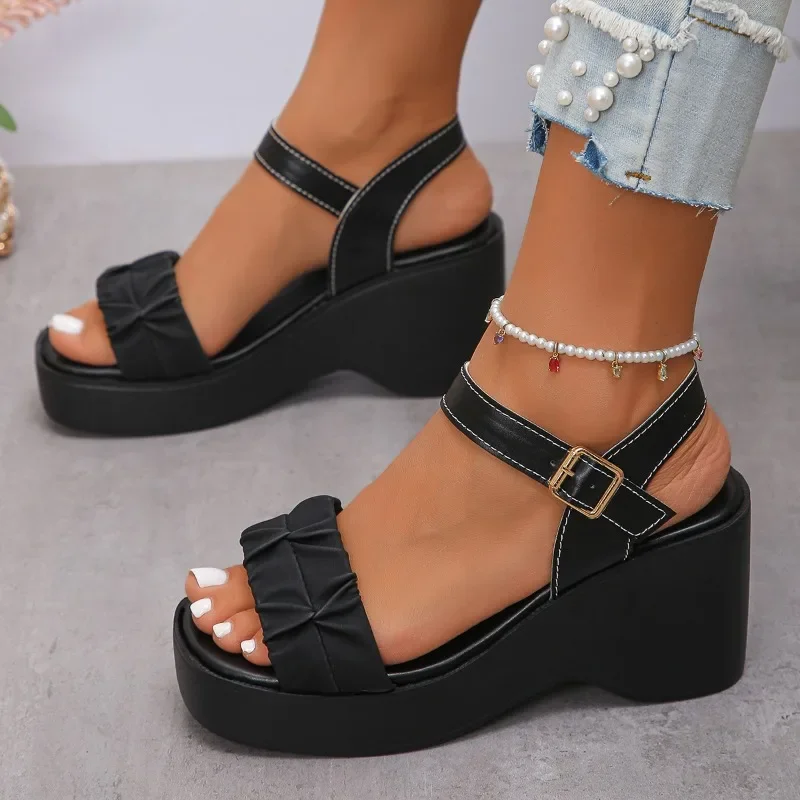 Wedge Women Comfort Casual Fashion Sandals New 2025 Summer Big Size Woman Shoes