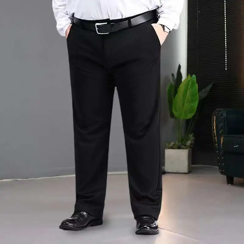 Men's Solid Color Business Dress Pants Stretch Slim Fit Plus Size Formal Office Wedding Trousers All Seasons Machine Washable - view 4