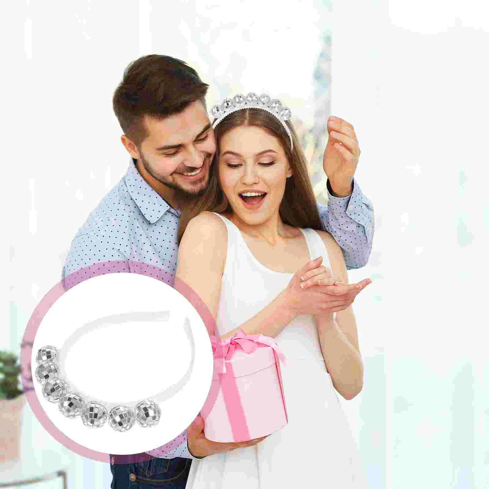 

Party Decoration Headband Mirror Ball Disco Hair Hoop Decorations Light Headpieces Headbands Decorative