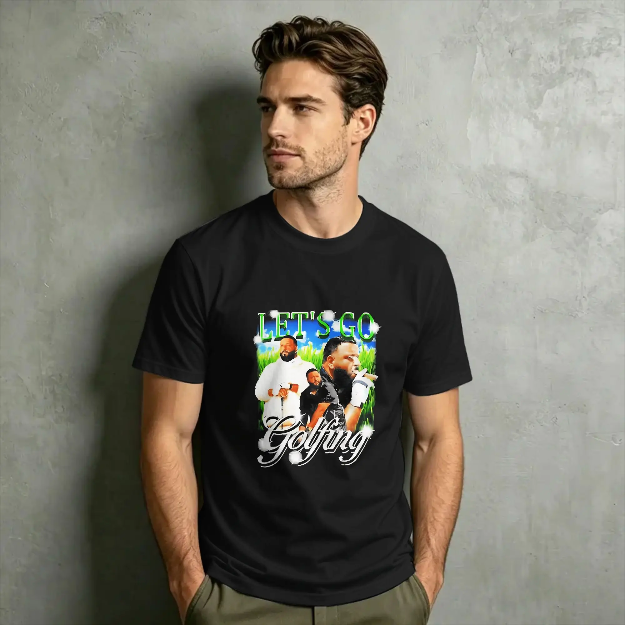 Men DJ Khaled Let's Go Golfing T Shirts  Pure Cotton Clothes Unique Short Sleeve Crew Neck Tees Gift Idea T-Shirts