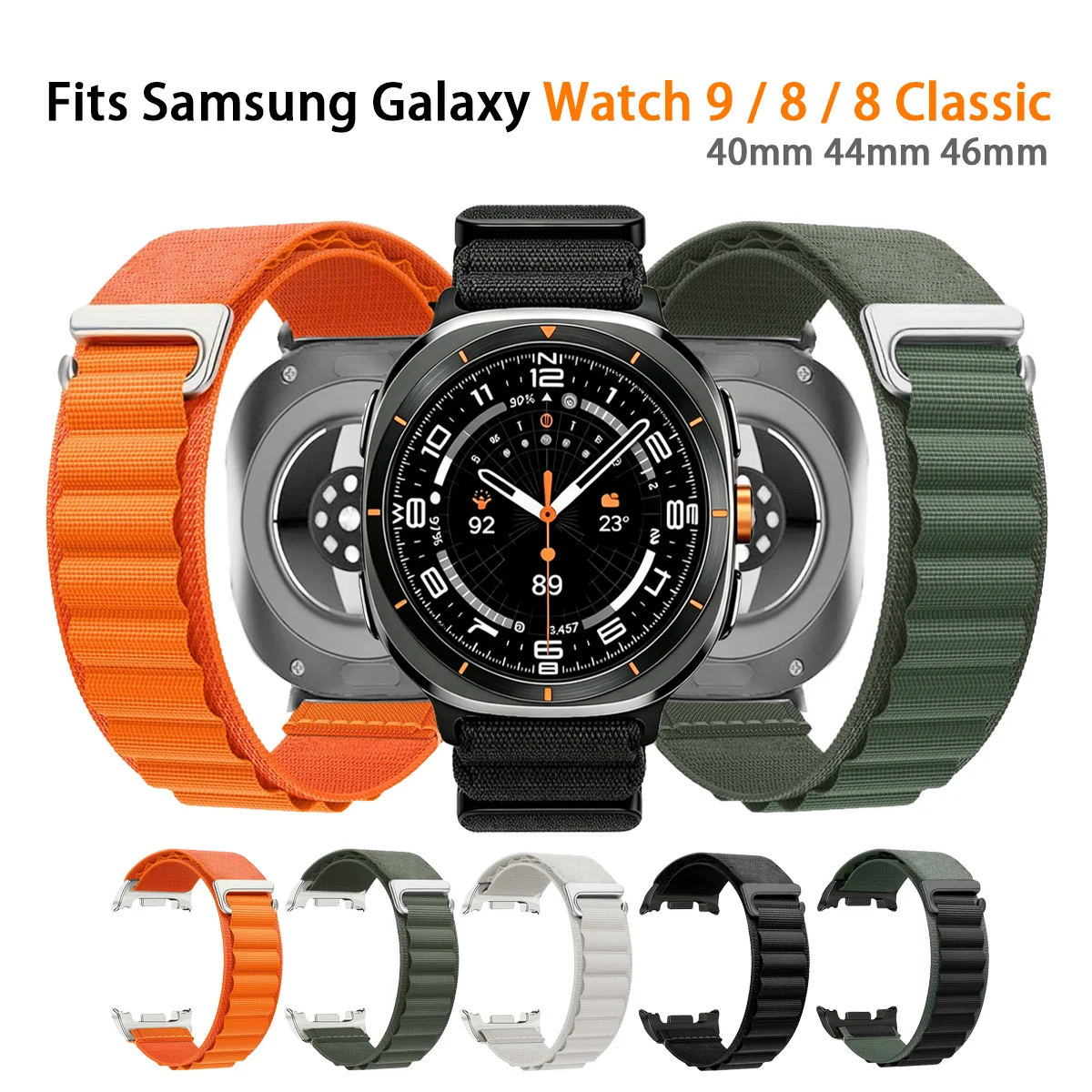 Alpine Nylon Strap For Samsung Galaxy Watch 9 8 Band 44mm 40mm/8 Classic 46mm Bracelet Wristband Galaxy Watch 8 Classic Correa
