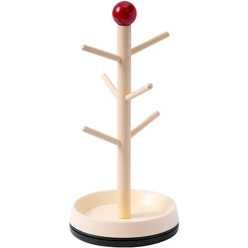 Cream Air Cup Drain Rack Kitchen Toilet Bathroom Desktop Cosmetics Storage Shelf