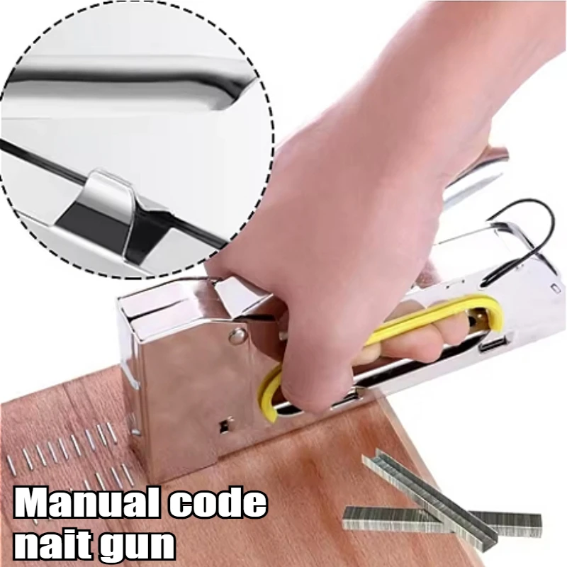 Manual Nailing Gun Stapler Heavy Duty Furniture Tool For Wood Steel Metal Woodworking Special Staple Stapling Mac