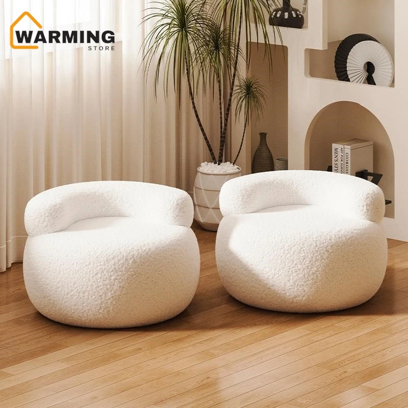 Sofa Stool Small Home Stool Back Chair Round Stool Lamb Fleece Soft Bag Low Stool Small Bench Shoe Stool Footrest Furniture