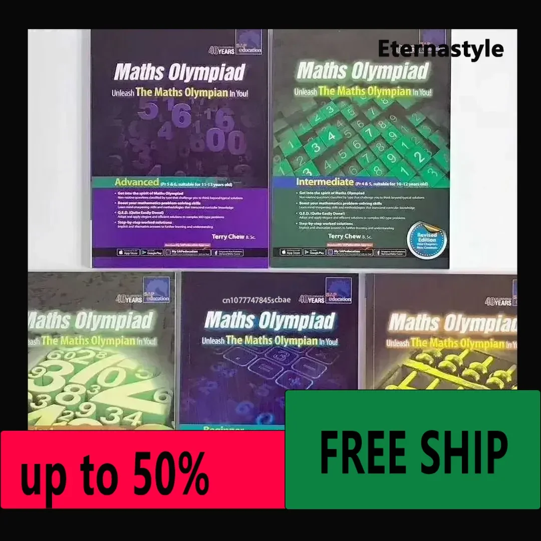 Hot Books OfSAP Maths Olympiad Full Set Of 5 Colour Print Editions Of The Singapore Olympiadlibro