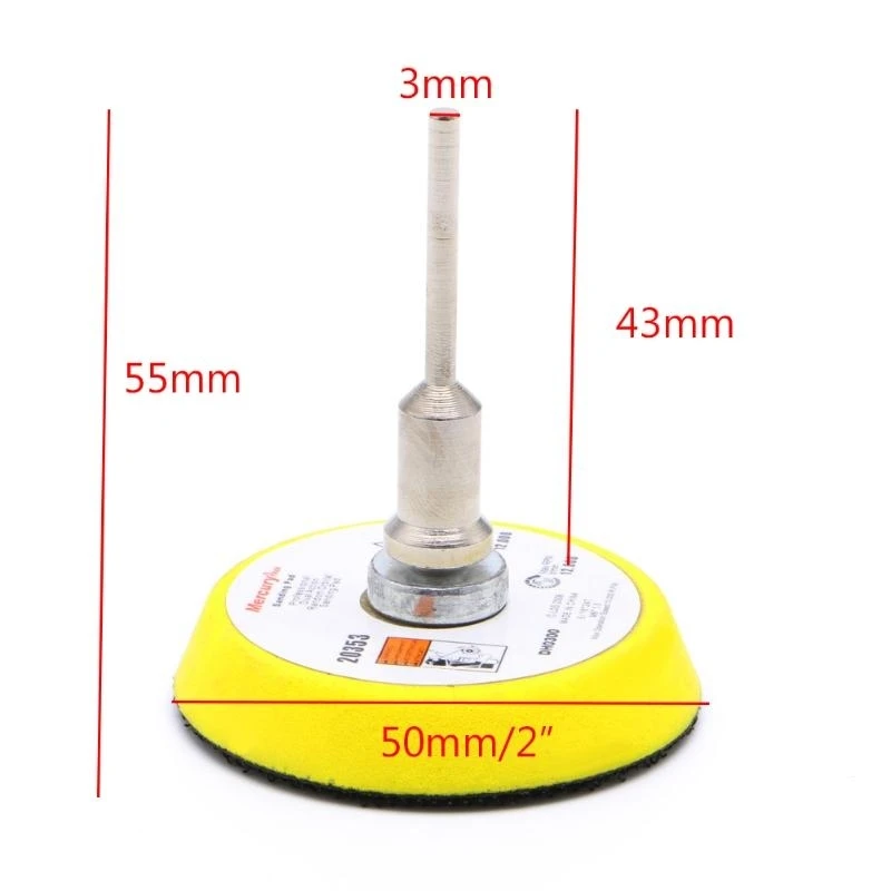E06B 2" Mix Grit Sander Disc 3mm Shank Sanding Polish Polishing Pad Backer Plate Hot