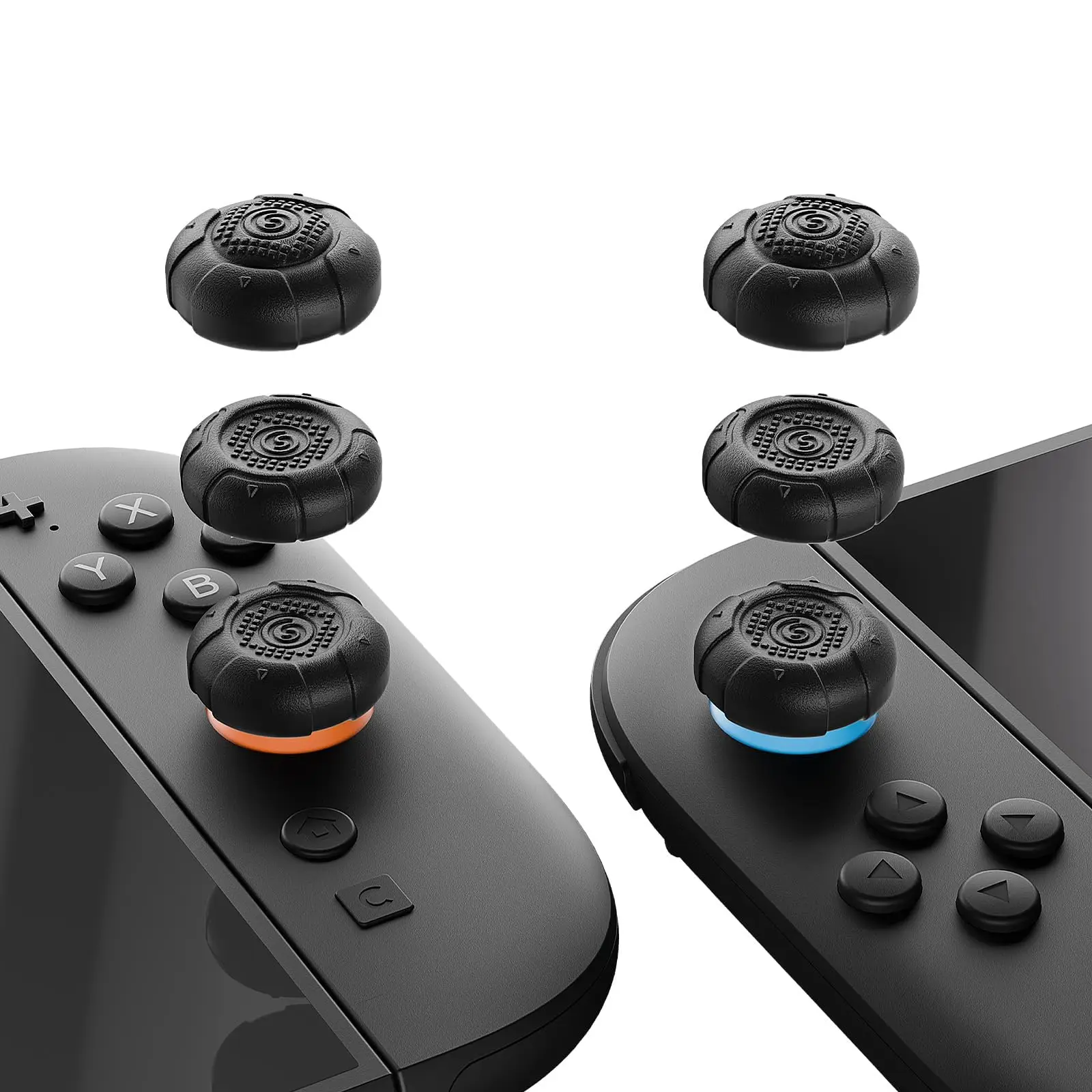 GeekShare G.S.Tac Edge Juego de tapas de agarre de pulgar de silicona, tapas de cubierta de joystick antideslizantes compatibles con Switch 2, 3 pares