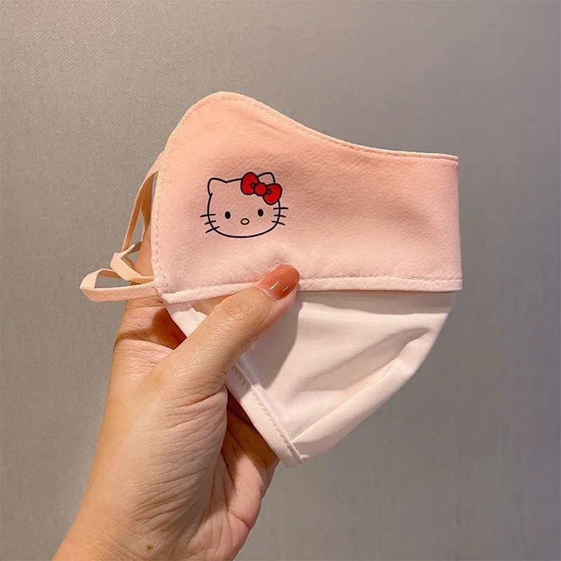 Kawaii Sanrio Face Shield Hello Kitty Cinnamoroll Summer Student Adults Protecting Face Uv Protection Sun Protection Girls Gifts