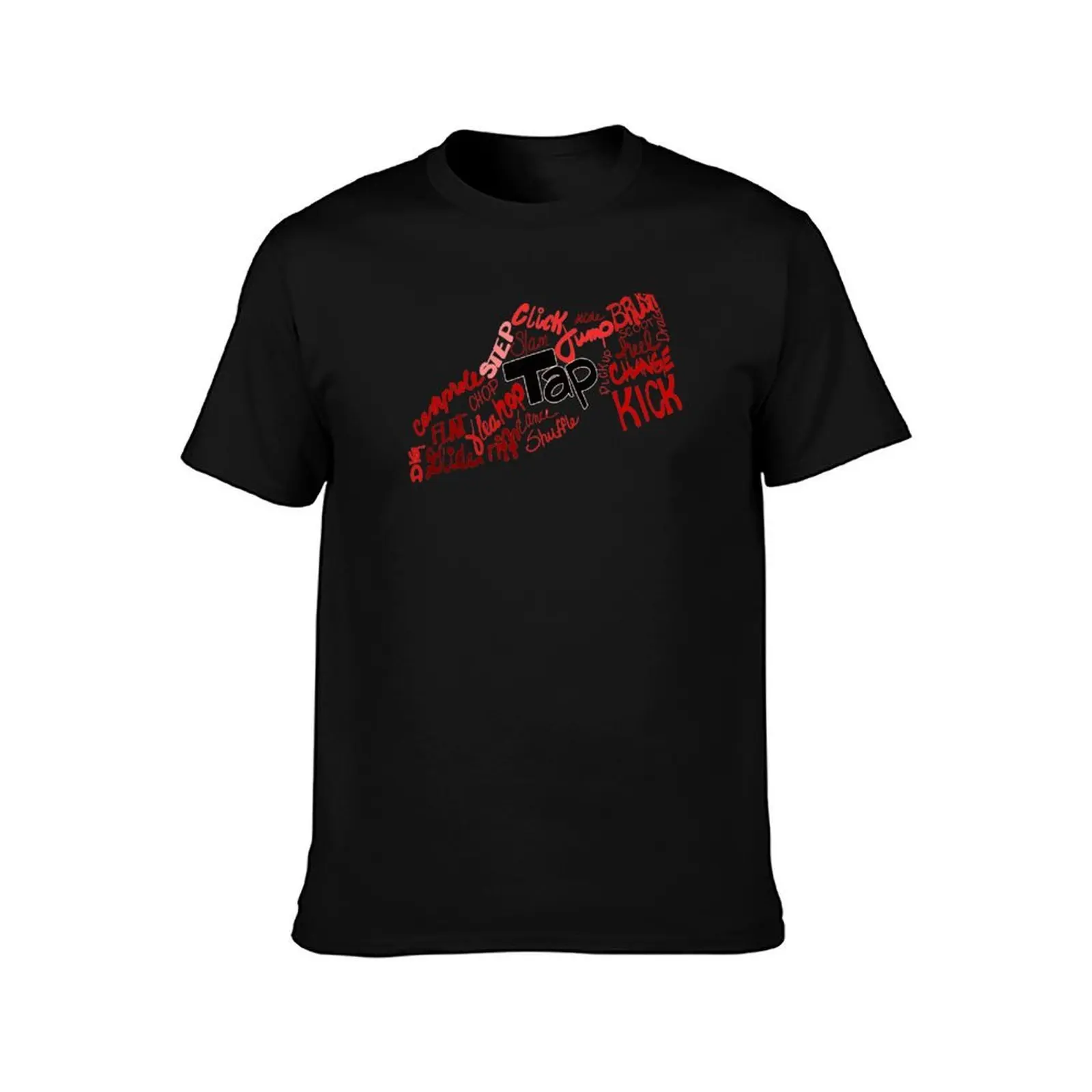 Dance Shoe Filled with Tap Terms Shades of Red T-Shirt Lightweight Basic Short Sleeve Shirt T-Shirt