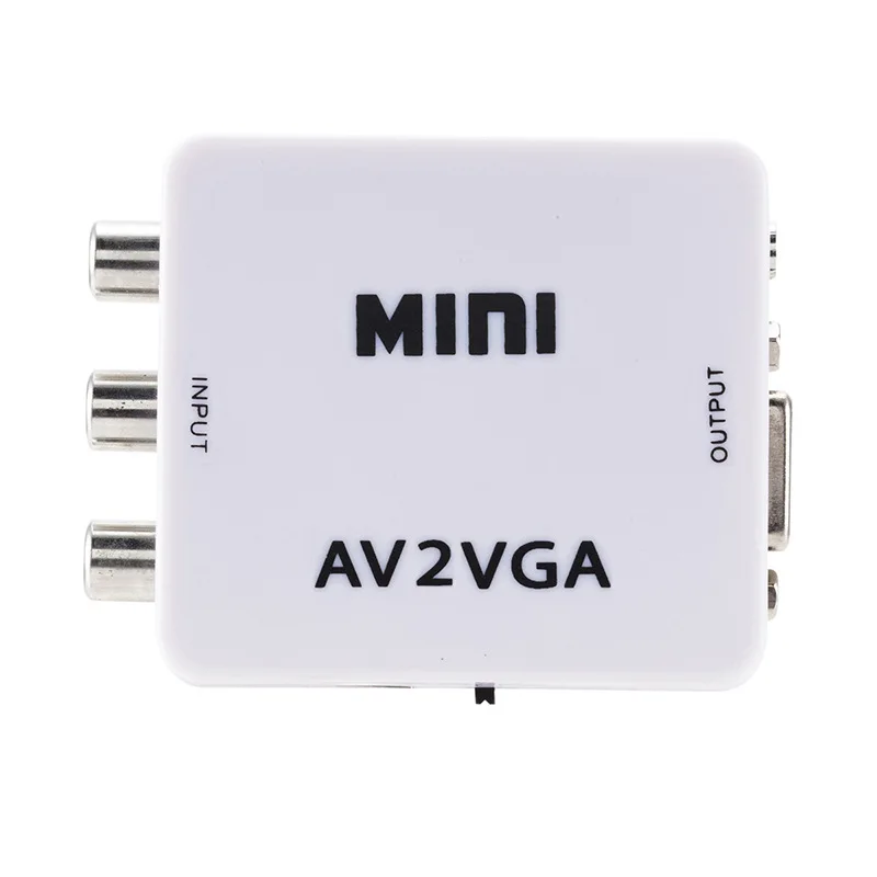 ミニHDビデオコンバーター,rca,cvbs,av2vga,avからvga,アダプター,pc,hdtvコンバーター