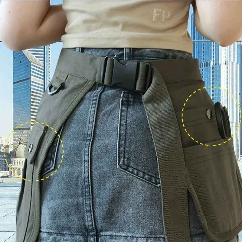 Multi-Pocket Canvas Tool Apron for Hand tool Gardening, Industrial Work, and Hairdressing