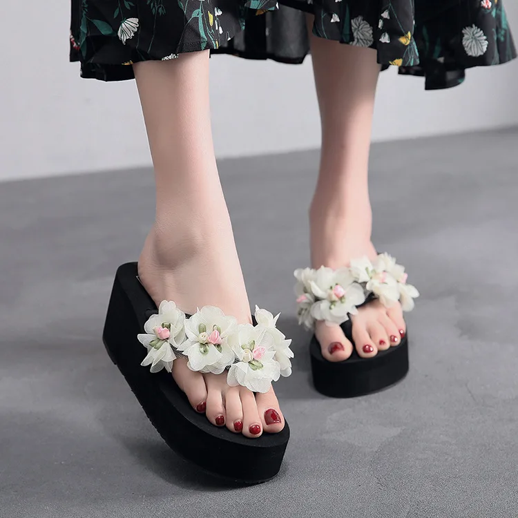 Shoes Low Slippers Flat Platform Summer Clogs Woman Rubber Flip Flops Flower Luxury Slides On A Wedge Beach Hawaiian Designer Ro