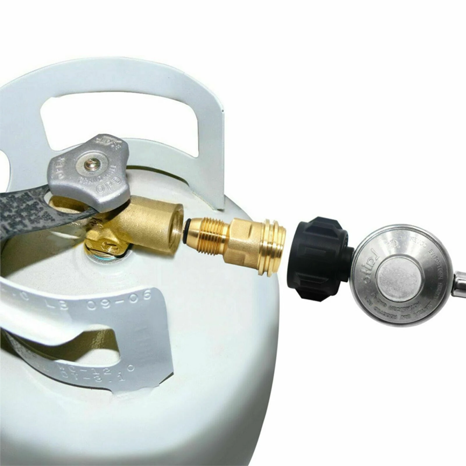 Brass Propane Tank Adapter Convert Propane Adapter Equipped with Rubber O-ring Safe Durable Adapter POL to QCC1 Propane Adapter