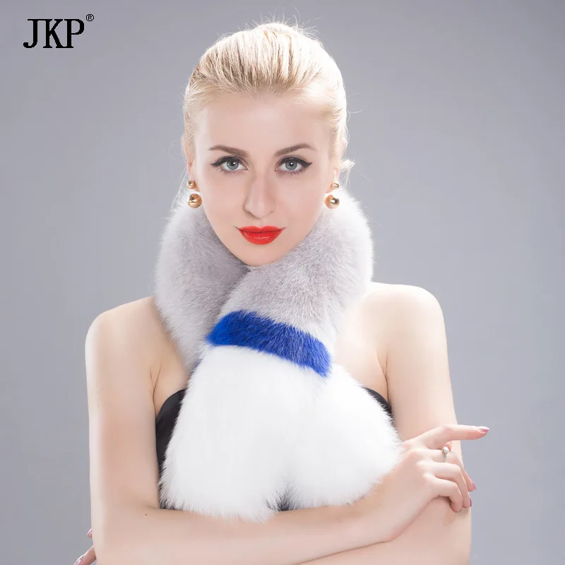 Winter True Fox Fur Grass Scarf Korean Version Fashion Versatile Colored Women's Fox Fur Warm Scarf