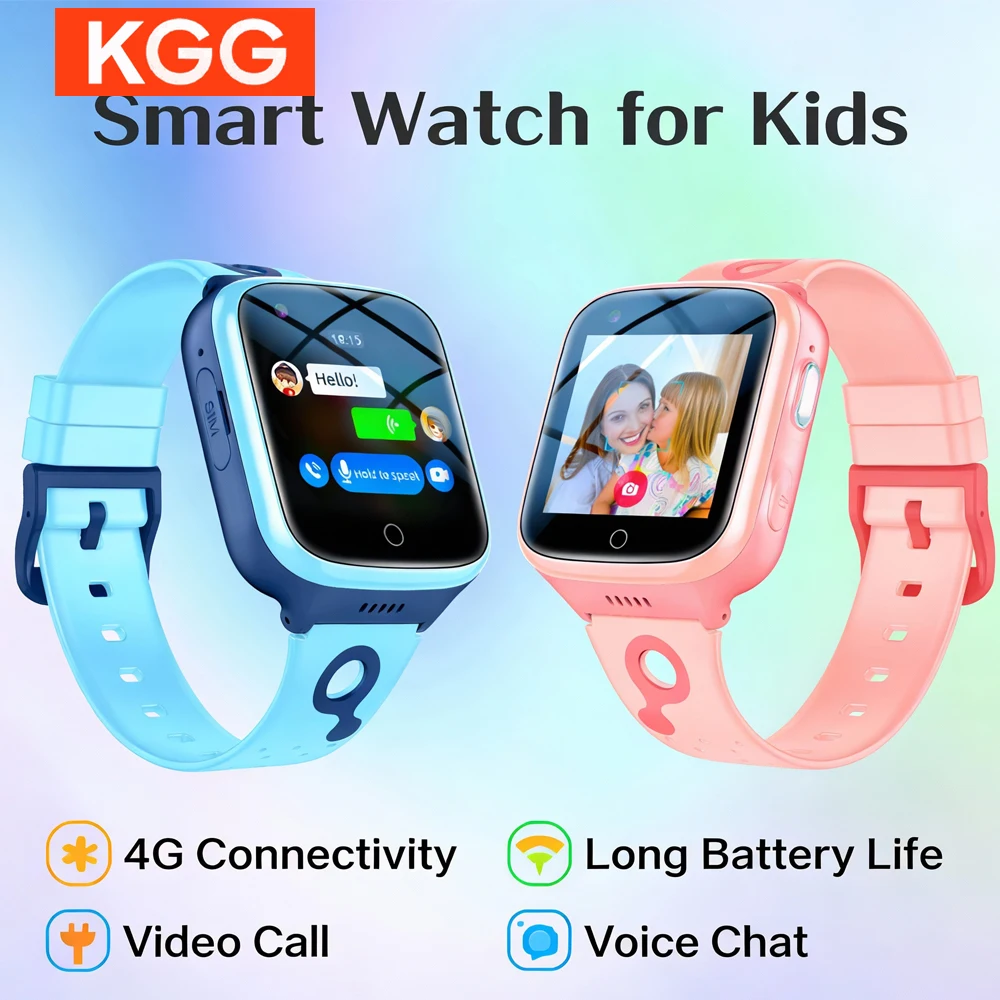 

4G Smart Watch Kids GPS HD Video Call SOS Location Remote Monitor Children Alarm Clock Boys Girls Gifts 1000mAh Battery
