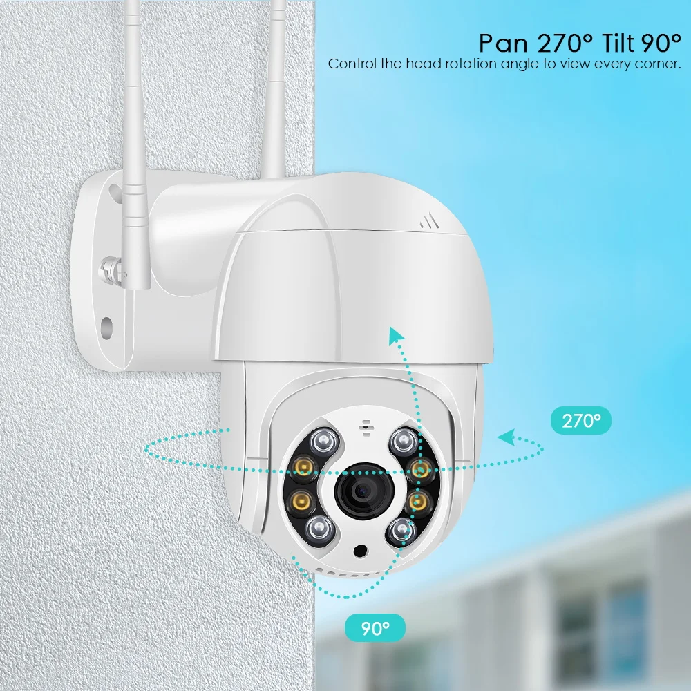 8MP ICSee Outdoor WIFI Surveillance Camera Security Protection Waterproof Wireless IP Camera Full Color Night Vision