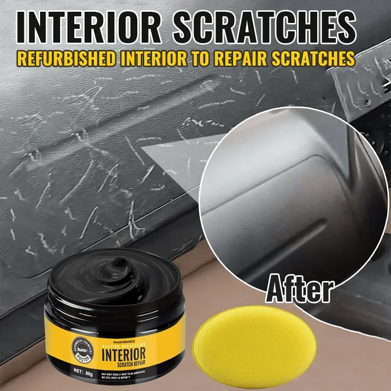 KJM Automotive Interior Scratch Repair Kit - Instrument panel and plastic repair cream enhance shine and repair scratches
