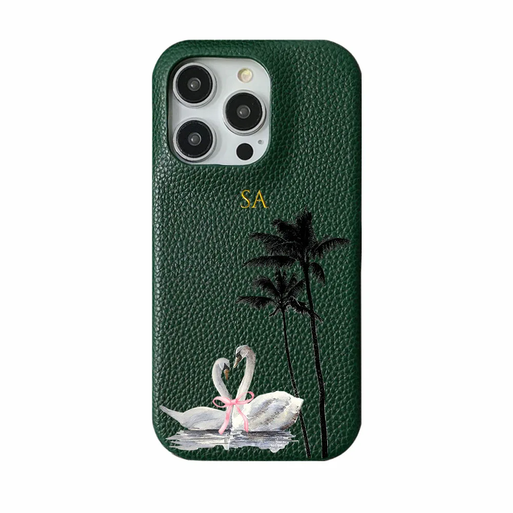 حافظة جلدية بحروف أولية مخصصة لهاتف آيفون 11 12 14 13 15 17Pro Max XS Max XR 16 Plus يغطي القمر والنجوم