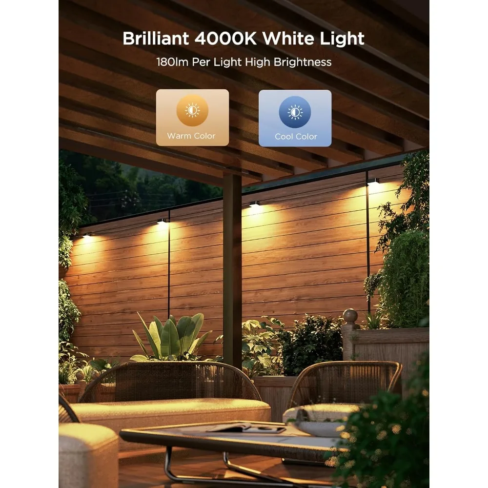 Deck Lights, Smart Fence Lights with App Control, Voice Control, LED Patio Lights for Christmas Decoration, Party Supplies Light