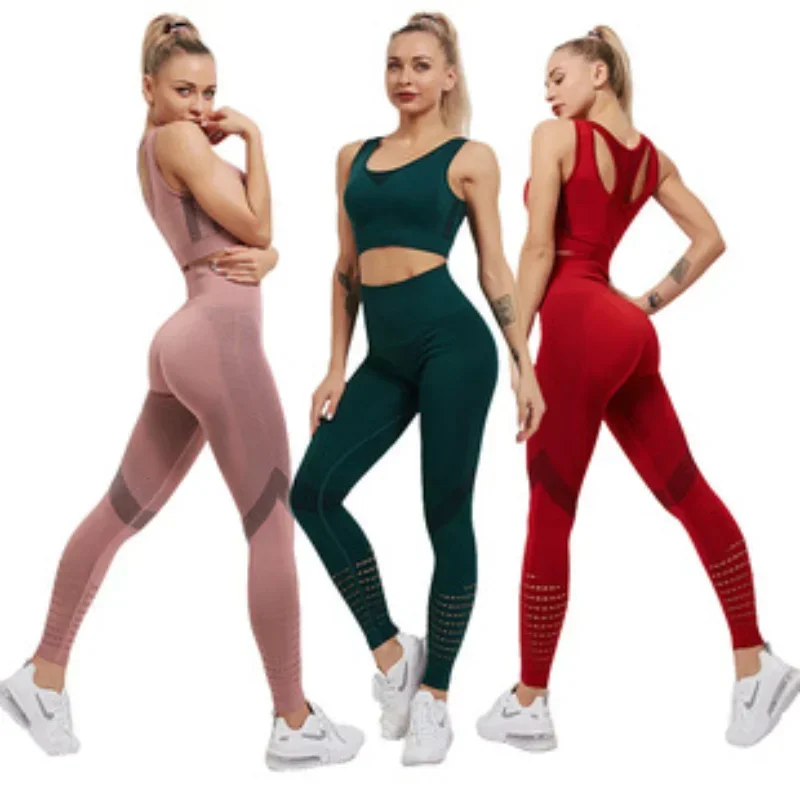 Nuove donne fitness legging a vita alta pantaloni da yoga senza cuciture gamba scava fuori design allenamento da donna corsa legging hip lift