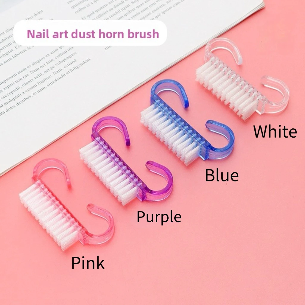 

10 шт., многоцветный набор кистей для ногтей, мягкие для дизайна ногтей, маникюра, педикюра, удаления пыли, пластиковая щетка для чистки кистей для макияжа