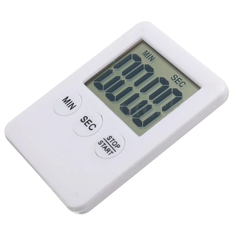 1pcs Super Thin LCD Digital Display Kitchen Timer Square Countdown Alarm Magnet Clock Sleep Stopwatch Clock Timer Kitchen Tool