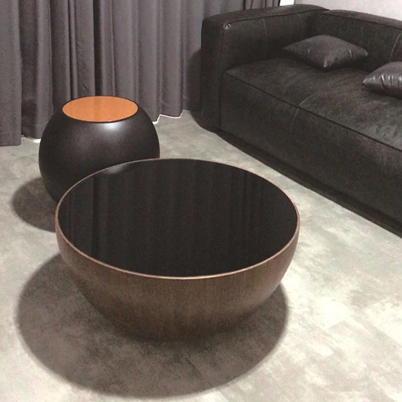 

Nordic Coffee Cabinet Living Room Round Design Wood Universal Floor Coffee Table Modern Simple Elegant Bijzettafel Furniture