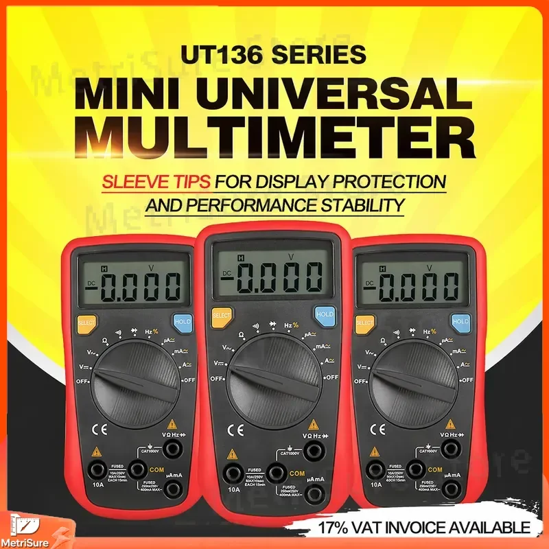 Digital Multimeter with Capacitance Measurement Auto Range Pocket Handheld LCD Display for Electronics Repair Testing