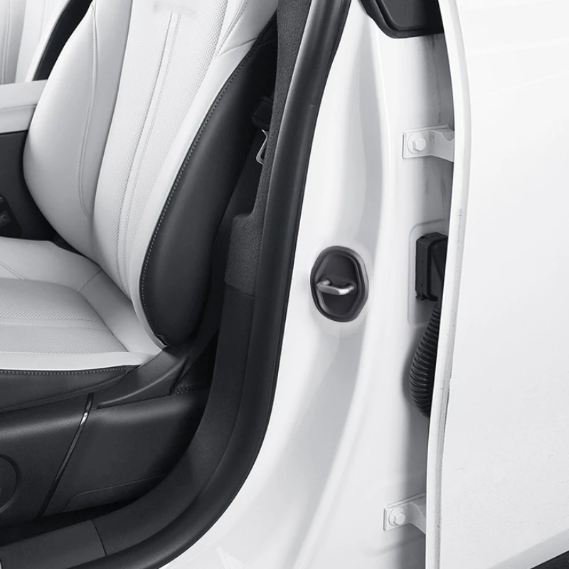 Cubierta de cerradura de puerta de coche, Gel de sílice negro, pegatina embellecedora, accesorios interiores de coche para Nissan x-trail Teana Sylphy Qashqai 2019-2024