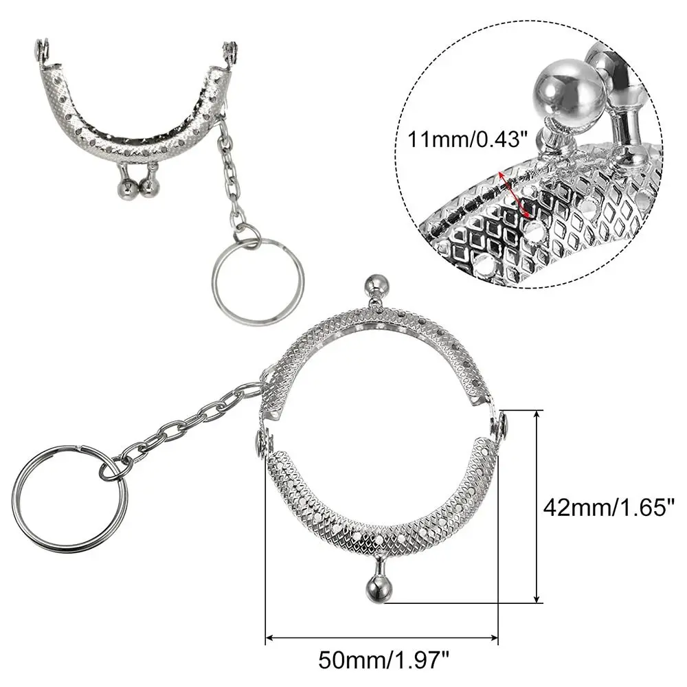 Cadre en métal pour porte-monnaie, porte-monnaie avec porte-clés, cadre en arc, serrure à fermoir baiser, bricolage, accessoires de portefeuille,